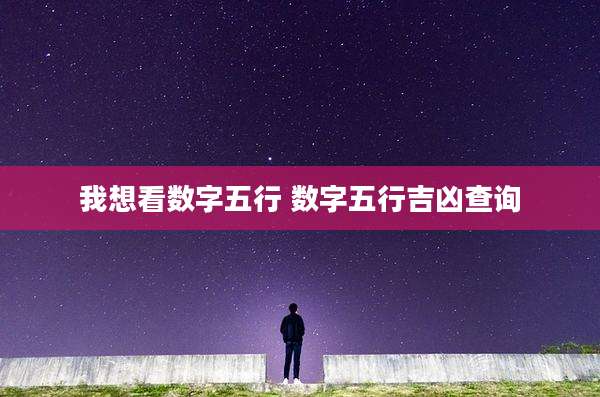 我想看数字五行 数字五行吉凶查询