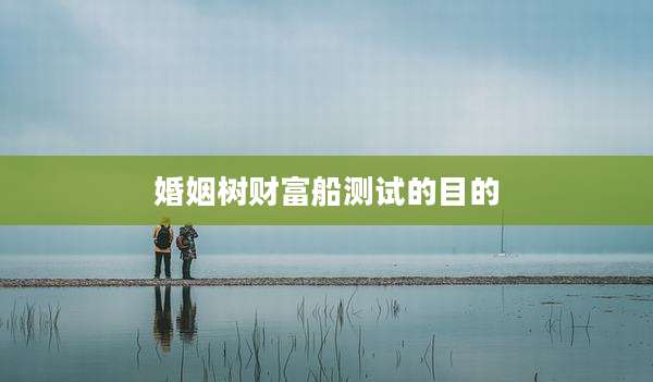 婚姻树财富船测试的目的
