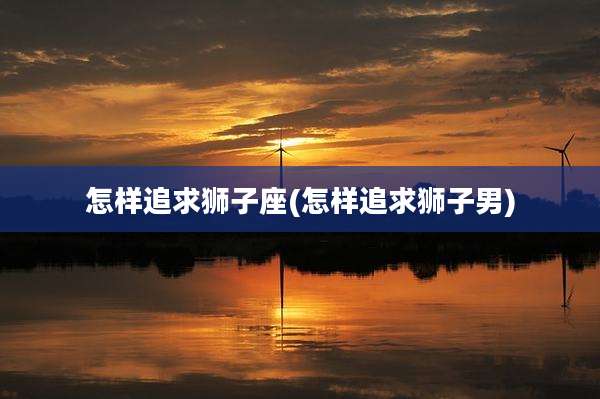 怎样追求狮子座(怎样追求狮子男)