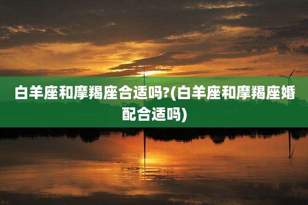白羊座和摩羯座合适吗?(白羊座和摩羯座婚配合适吗)
