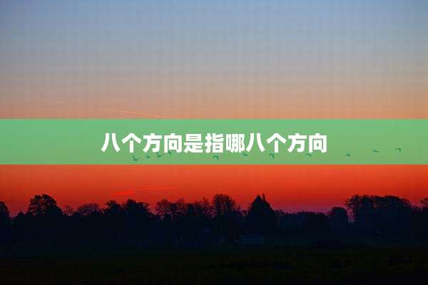 八个方向是指哪八个方向