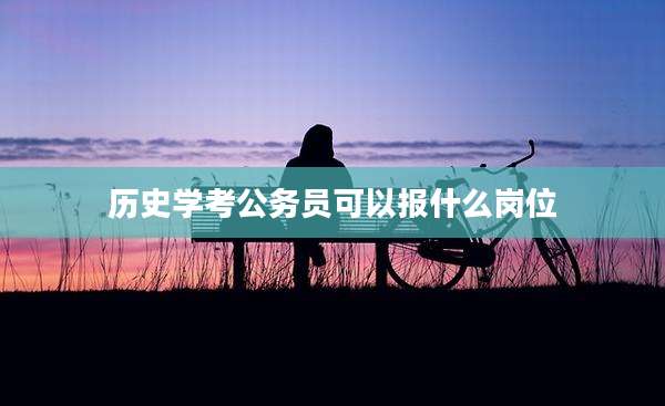 历史学考公务员可以报什么岗位