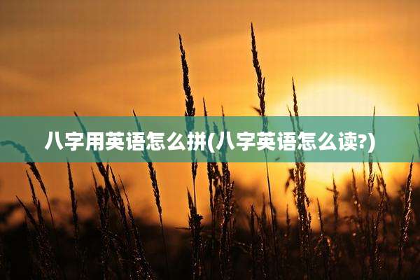 八字用英语怎么拼(八字英语怎么读?)