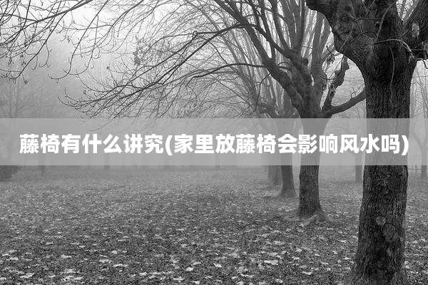 藤椅有什么讲究(家里放藤椅会影响风水吗)