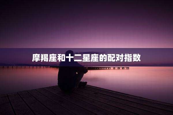 摩羯座和十二星座的配对指数