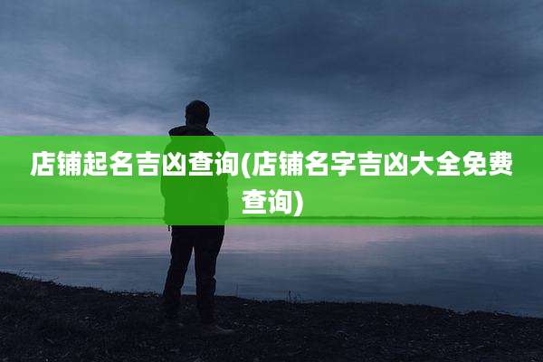 店铺起名吉凶查询(店铺名字吉凶大全免费查询)