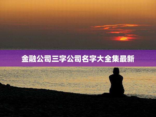 金融公司三字公司名字大全集最新