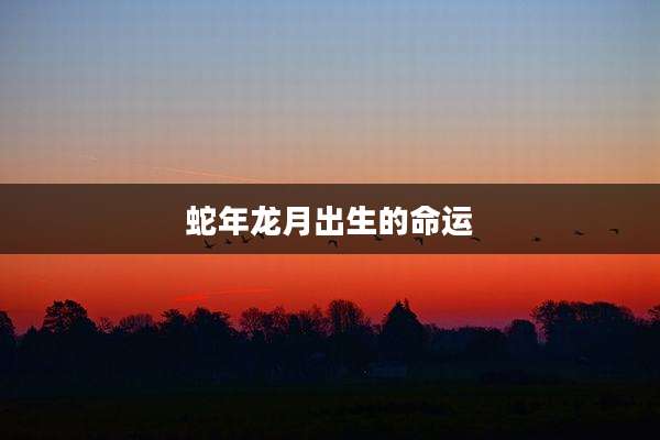 蛇年龙月出生的命运