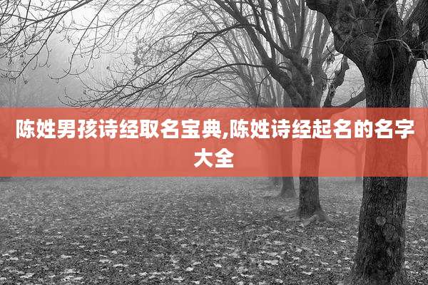 陈姓男孩诗经取名宝典,陈姓诗经起名的名字大全