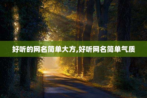 好听的网名简单大方,好听网名简单气质