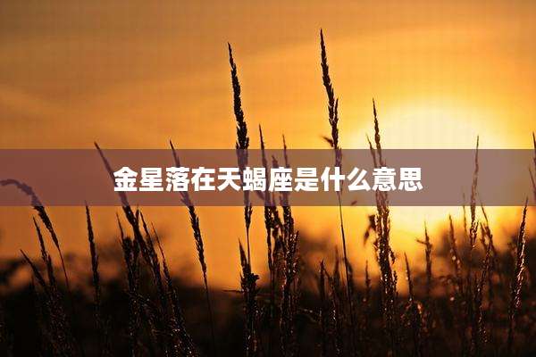 金星落在天蝎座是什么意思