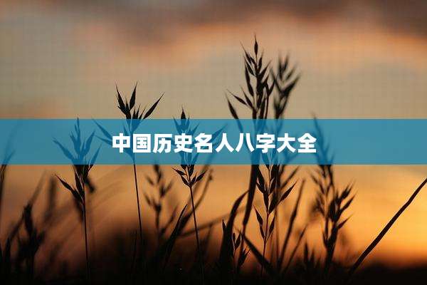 中国历史名人八字大全