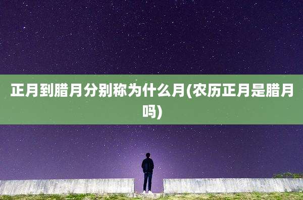 正月到腊月分别称为什么月(农历正月是腊月吗)