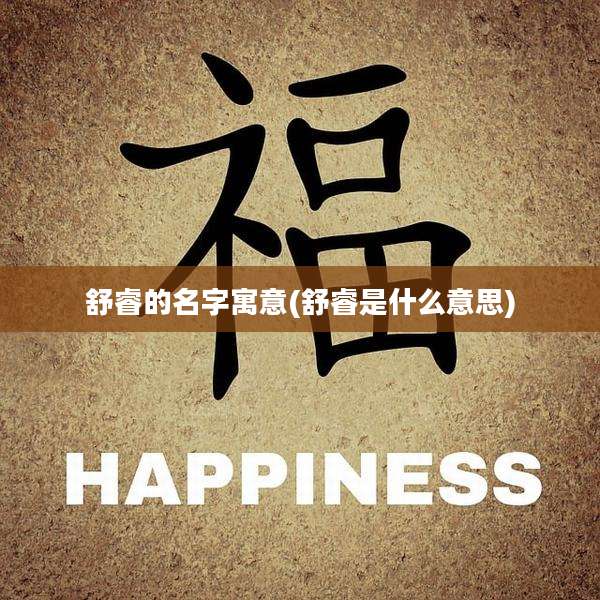 舒睿的名字寓意(舒睿是什么意思)