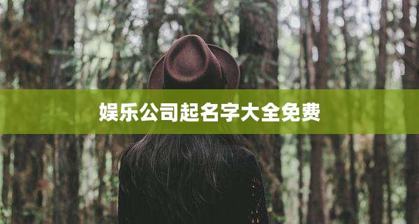 娱乐公司起名字大全免费