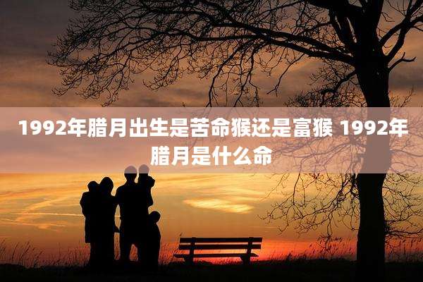 1992年腊月出生是苦命猴还是富猴 1992年腊月是什么命