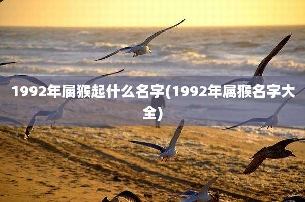 1992年属猴起什么名字(1992年属猴名字大全)