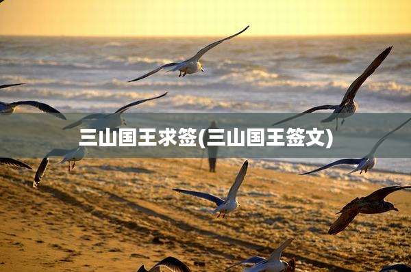 三山国王求签(三山国王签文)