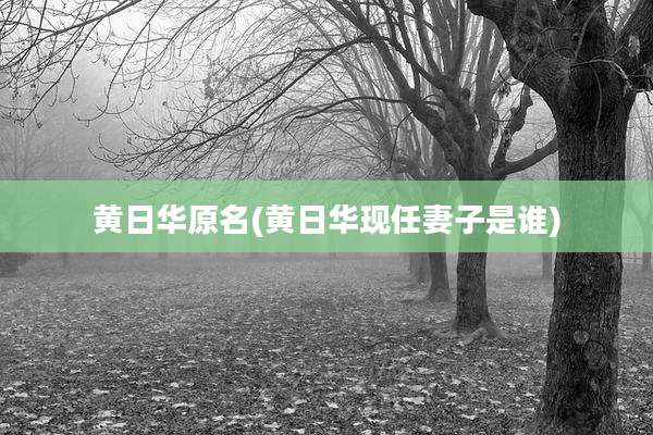 黄日华原名(黄日华现任妻子是谁)