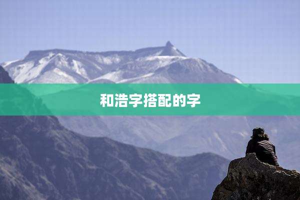和浩字搭配的字