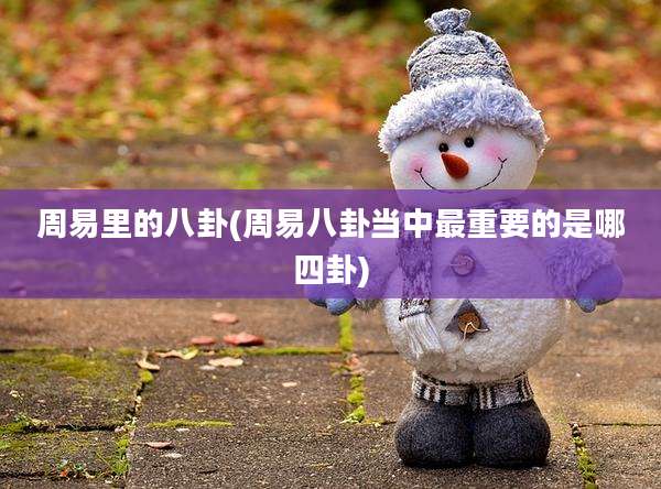 周易里的八卦(周易八卦当中最重要的是哪四卦)