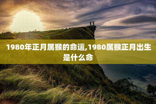 1980年正月属猴的命运,1980属猴正月出生是什么命
