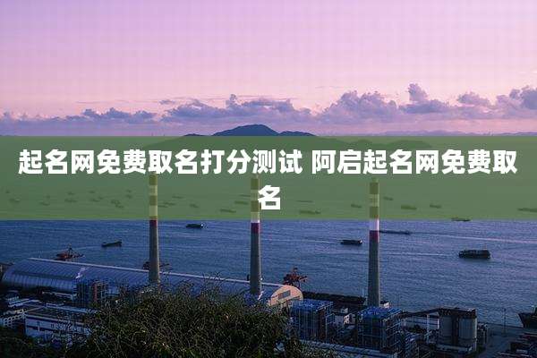 起名网免费取名打分测试 阿启起名网免费取名