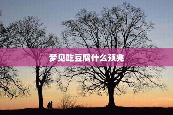 梦见吃豆腐什么预兆