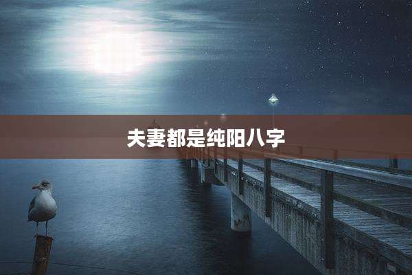 夫妻都是纯阳八字