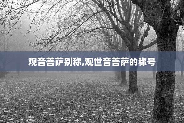 观音菩萨别称,观世音菩萨的称号