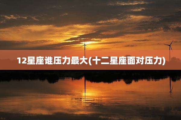 12星座谁压力最大(十二星座面对压力)