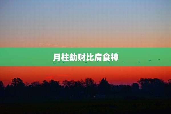 月柱劫财比肩食神