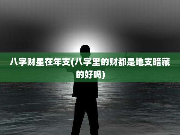 八字财星在年支(八字里的财都是地支暗藏的好吗)