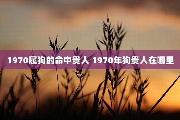 1970属狗的命中贵人 1970年狗贵人在哪里