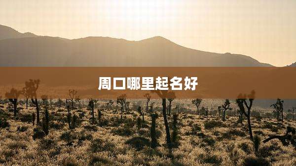 周口哪里起名好