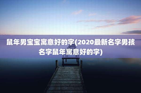 鼠年男宝宝寓意好的字(2020最新名字男孩名字鼠年寓意好的字)