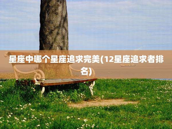星座中哪个星座追求完美(12星座追求者排名)