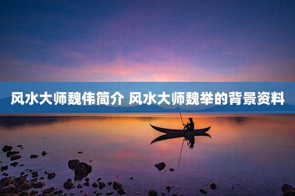 风水大师魏伟简介 风水大师魏举的背景资料