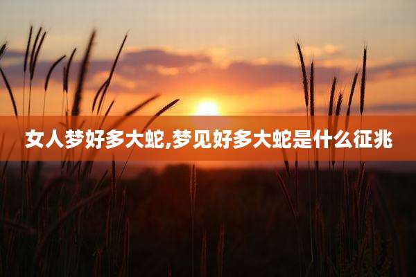 女人梦好多大蛇,梦见好多大蛇是什么征兆