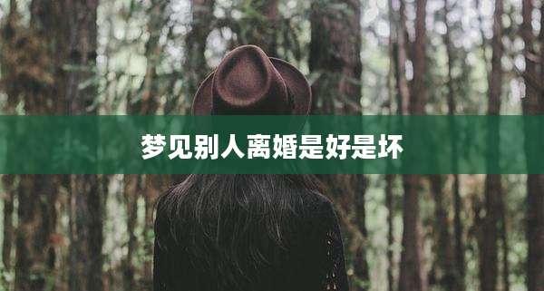 梦见别人离婚是好是坏