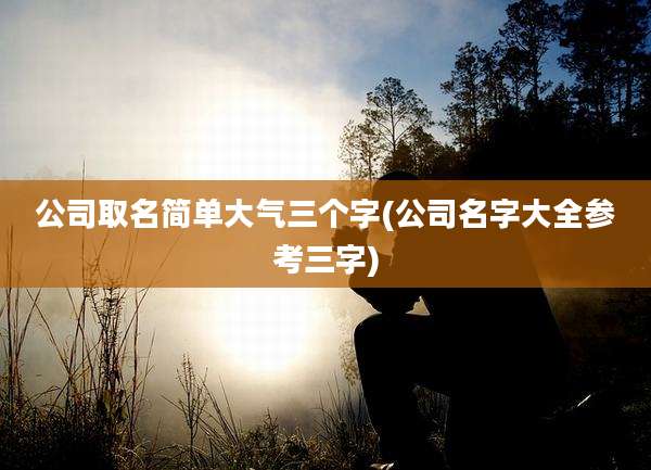 公司取名简单大气三个字(公司名字大全参考三字)