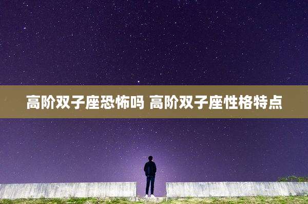 高阶双子座恐怖吗 高阶双子座性格特点