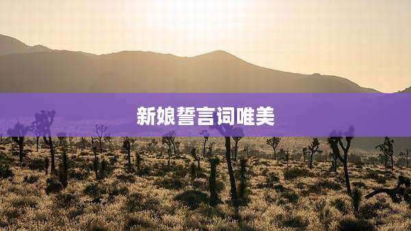新娘誓言词唯美