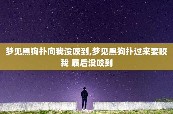梦见黑狗扑向我没咬到,梦见黑狗扑过来要咬我 最后没咬到