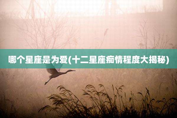 哪个星座是为爱(十二星座痴情程度大揭秘)