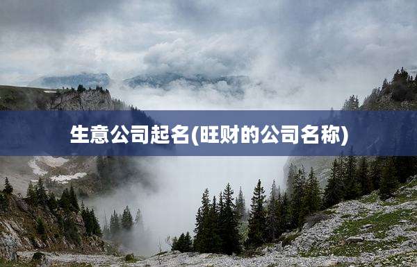 生意公司起名(旺财的公司名称)