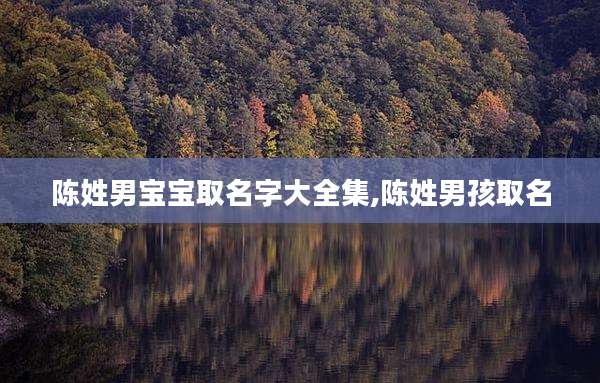 陈姓男宝宝取名字大全集,陈姓男孩取名