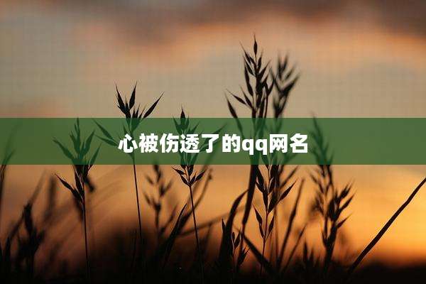 心被伤透了的qq网名