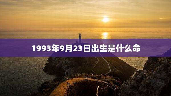 1993年9月23日出生是什么命