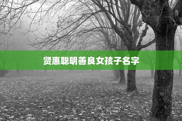 贤惠聪明善良女孩子名字